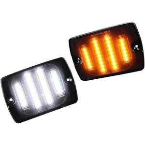 24-LED Side Marker Light, 56001378 Compatible with Jeep Wrangler YJ 1987-1995, LED Turn Signal DRL Dual Color White Amber Smoked Lens 56001378 Ch2520111 3157 Plug 1157 Adapter, 1 Pair