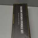 Umite Chef Kitchen Cooking Utensils Set, 33 pcs Non-stick Silicone Spatula Set with Holder, Woodle Handle Heat Resistant Gadgets Utensil (Gray)