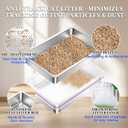 Stainless Steel Sifting Cat Litter Box for Pine Pellets, XL Extra Large Metal Cat Litter Box Sifter Pan with Litter Scoop, Low Dust, Odor Control, Easy Cleaning, 23.6" L x 15.7" W x 6" H