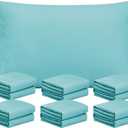 FreshCulture Spa Blue Pillowcases Queen Size 12 Pack - Bulk Pillowcase Set - Envelope Closure - Soft Brushed Microfiber Fabric - 20x30 Inches Pillow Case Set of 12 for Home, Hotels, Schools (30" x 20" (Pack of 12))