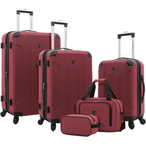 Travelers Club Chicago Hardside Expandable Spinner Luggage, Apple Butter, 5 Piece Set