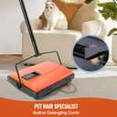 CLEANHOME Manual Carpet Sweeper for Pet Hair - Rotating Brush Floor Sweeper, Lightweight Push Broom for Classroom Rugs, Non-Electric Lint & Crumb Cleaner, Easy-Dump Dustbin, No Batteries Needed