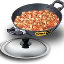 Hawkins Futura Nonstick Kadhai 2.5 L, 26 cm, 3.25 mm with SS lid (Black)