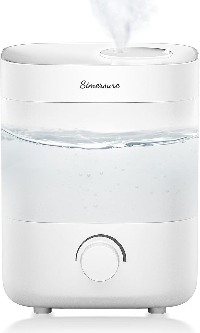 Top Fill Humidifier, 2L Water Tank for Bedroom, 28H Long Lasting New White Air Humidifier for Large Room, Ultra Quiet 25dB Cool Mist for Baby, Plants, Office, Easy to Clean & Fill