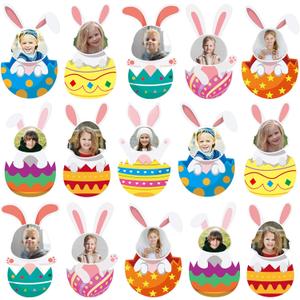 48 Pcs Easter Bunny Cutouts & Masks with 100 Glue Points - DIY Classroom Party Decor Favors