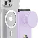 AUROX for MagSafe Wallet Stand, Magnetic Wallet Stand, for Magsafe Phone Grip Card Holder, Magnetic Card Wallet Holder with Collapsible Grip, for iPhone 16 15 14 13 12 Series, Fit 3 Cards, Purple