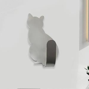 3pcs Cute Cat Shape Sticky Hooks Wall Mounted, Cartoon Free Punching Utility Hooks, Household Space Saving Storage Organizer for Entryway, Bathroom, Bedroom, Home, Dorm - Silvery