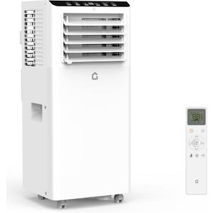GarveeLife 8,500 BTU Portable Air Conditioners - Smart AC Units Cold Air System Quiet Cooling within 350 sq.ft with Remote Control 24H Timer/Dry/Fan Modes Drain-Free Window Installation Kits