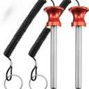 Lasnten Weight Stack Pin Magnetic Universal Gym Weight Pin 0.4 inch Drop Set with Pull Rope for Plate Apertures Above 10.5 mm Heavy Duty (Red)