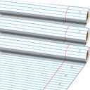 Motiskyy 3 Rolls Lined Notebook Bulletin Board Paper 4 X12 ft Fade Resistant Paper Roll for Classroom Decor Straight Border Trim Lined Pattern Borders for School Classroom Bulletin Board Chalkboard