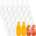 WUWEOT 30 Pack Plastic Juice Bottles, 10 Oz Clear Disposable Bulk Drink Bottles with White Tamper Evident Caps, Empty PET Beverage Containers for Juices, Milk, Water, Smoothies, Tea