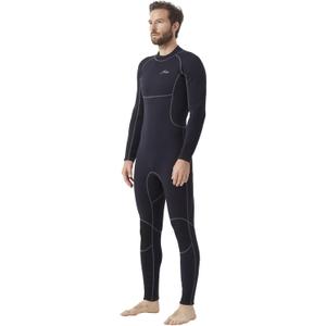 Hevto Men Wetsuits 3/2mm Neoprene Wet Suit Back Front Zip in Cold Water for Surfing Swimming Diving, Size 4XL