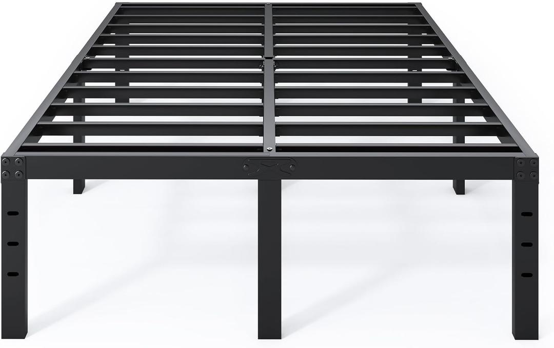 Full Size Bed Frame - 18 in Sturdy Platform Bed Frame Full, Heavy Duty Metal Bed Frame No Box Spring Needed, Quick & Easy Assembly, No Noise, Black