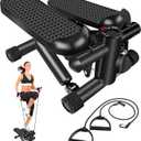 Hydraulic Fitness Stepper with LCD Monitor - Mini Stepper and Resistance Bands