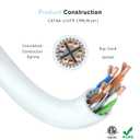 Celertec CAT6A Ethernet Cable, 1000ft, 23AWG Solid Bare Copper, UTP Unshielded Twisted Pair, CMR Riser Rated &ETL Listed, 650Mhz/10 Gigabit Network Speed, Bulk Ethernet Cable-White