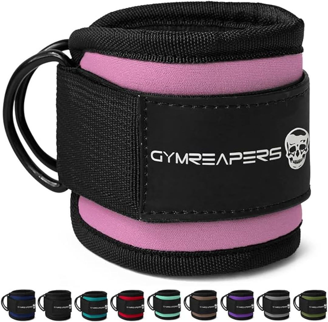 Gymreapers Ankle Straps For Cable Machine Kickbacks, Glute Workouts, Lower Body Exercises - Adjustable Leg Straps with Neoprene Padding (Pair, Pink) Gymreapers Ankle Straps For Cable Machine Kickbacks, Glute Workouts, Lower Body Exercises - Adjustable Leg Straps with Neoprene Padding (Pair, Pink)
