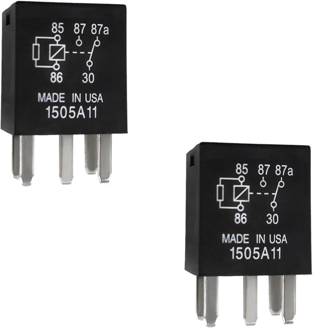 Sylvil 2 PCS Power Relay - 5 Pin Multi Purpose Auto Fuel Pump, G8V-RH-1C7T-R-DC12 Automotive, High Performance Electrical System Electromechanical Replacement