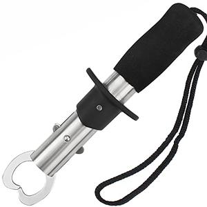 Fish Lip Gripper, Fishing Tools, Stainless Steel Fish Holder Tackle EVA Foam Handle with Wrist Strap Corrosion Resistant for Freshwater Saltwater Perfect Fishing Gift 2Pcs