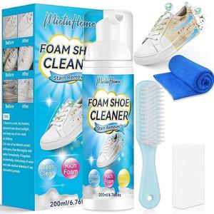 Shoe Cleaner, 6.76 Oz Sneaker Cleaner with Shoe Brush, White Shoe Cleaner, Shoe Cleaner Kit for Leather Knit Boots