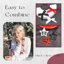 24PCS Bow Hair Clips 3 Colors Red Star Hair Clips Black Satin Mini Hair Bows White Star Barrettes Bowknot Snap Metal Y2K Hair Accessories for Women Girls