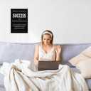 LMGOV Motivational Wall Decor, SUCCESS Office Wall Art for Men, Inspirational Canvas Painting for Bedroom, Black and White Poster for Bathroom, Home Office, Dorm, Gym (12'' x 16'', SUCESS)