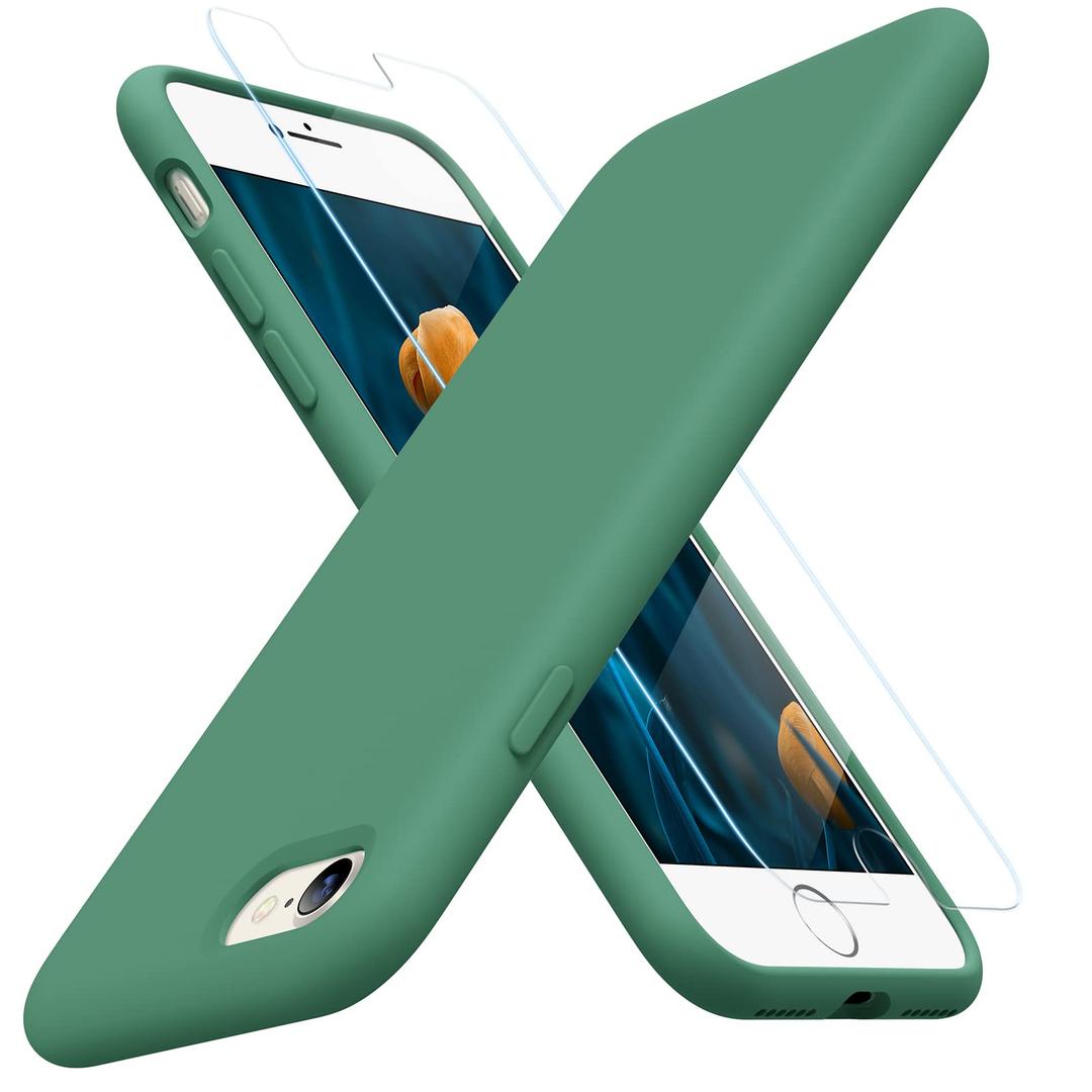 Miracase Compatible with iPhone 12 Case and iPhone 12 Pro Case, Liquid Silicone Gel Rubber Full Body Protection Shockproof Drop Protection Phone Case for iPhone 12/12 Pro 6.1 inch, Matcha Green