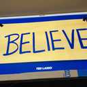 Trends International Ted Lasso - Believe Wall Poster, 22.375" x 34", White Framed Version, 34"L x 22.4"W