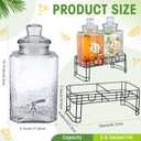 Honeydak 2.6 Gallon Glass Beverage Dispenser with Stand Stainless Steel Spigot Glass Lid Clear Iced Juice Container Leakproof Drink Dispenser Countertop Lemonade Water Jar for Wedding Party (2 Pack)