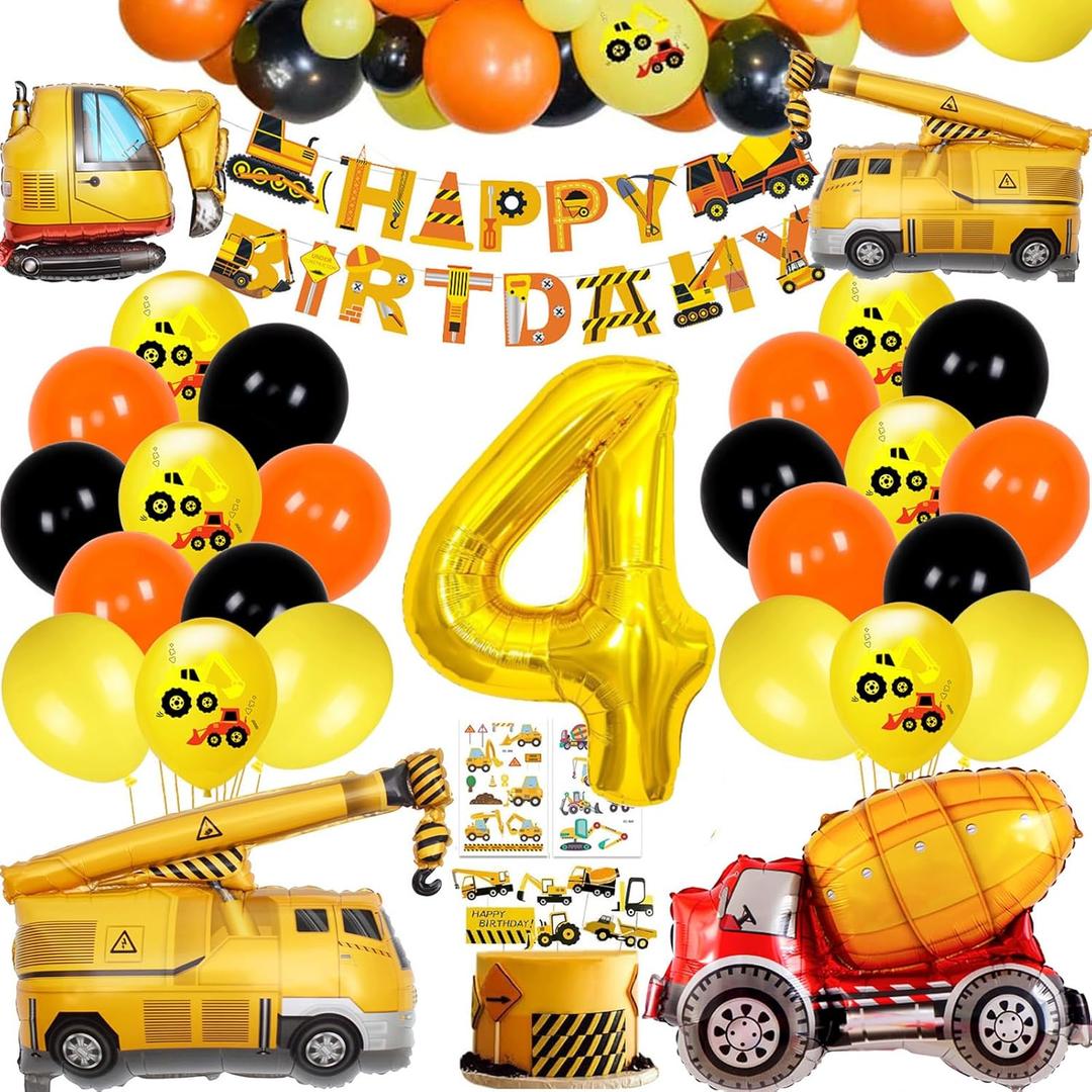 Birthday Party Supplies & Decorations - Construction Balloons & Garland Kit, Perfect for Quarantine Parties
