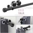 Heavy Duty Curtain Rods,1 1/4" Large Diameter Premium Nonadjustable Curtain Rod,108in/9ft Custom Window Treatment Rods with Durable Aluminum Brackets and End Caps,Black Finish