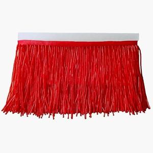 Beaded Fringe Trim,Ribbon Tassel Fringe Trim 4 Inch Wide 1 Yards Long for Crafts DIY Dress Clothes Decoration (Red)