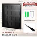16 Medals 3D Large Medal Shadow Box Display Case with Glass Cover, Medal Holder Display Frame 98% UV Protection 23.6 x 19.7 Inch for Runners Marathon Triathlon Soccer Gymnastics All Sports