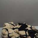 Amélie Home Cable Knit Throw Blanket for Couch, Bicolour Super Soft Fuzzy Blanket for Sofa, Luxury Cozy Fluffy Throw for Room Decor, 50" x 60", Plaid Black