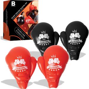 THE BLACK SERIES Two Pairs Giant Inflatable Boxing Gloves, Oversized Gloves with Air Padding for Friendly Boxing