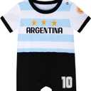 Baby Soccer Bodysuit - Short Sleeve Romper Outfit for Newborn & Toddler 12 M
