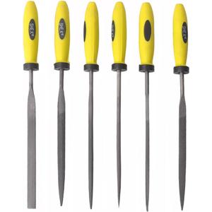Needle File Set (6 Piece Set) Includes Flat, Flat Warding, Square, Triangular, Round, and Half-Round File 3x150mm (Carbon Steel)