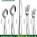 PHILIPALA 20 Piece Silverware Set, Stainless Steel Flatware Set for 4 Food Grade Novelty Flatware Cutlery Utensil Set Include Knife Fork Spoon Mirror Polished Dishwasher Safe