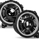 UNI-SHINE 2 Pack 9 Inch LED Headlights Compatible with Jeep Wrangler JL/JLU 2018-2026, Gladiator JT 2019-2026 DRL and Turn Signal, High/Low Beam Halo Lights DOT Approved