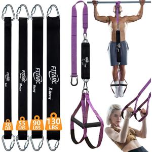 Fitarc Pull Up Assistance Bands Set,Pull Up Assist Strap with Handle,14 Levels of Assistance Up to 300LBS (Purple)