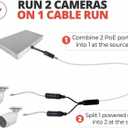 POE Combiner Splitter Adapter, Run 2 IP Cameras on 1 Cable, Works on all POE Switches, POE NVR and POE Cameras, Mode A and B POE Compatible