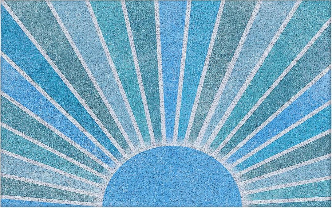 Blue Boho Outdoor Door Mat Doormat, Blue Boho Welcome Door Mats Doormat Outdoor Indoor Entrance, Indoor Door Mats for Entryway, 17x30