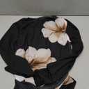 Milumia Women's Y2k Floral Long Sleeve T-Shirts Mock Neck Ruched Mesh Tops Black Large