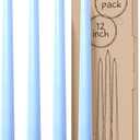CANDWAX 12 inch Taper Candles Set of 4 - Dripless and Smokeless Candle Unscented - Slow Burning Candle Sticks - Light Blue Candles Taper