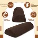 Sintuff Recliner Leg Rest Cushion Sofa Footrest Pillow with Cover Half Moon Bolster Pillow Under Knee Pillow for Sleeping On Back Alleviating Pain, 19.7 x 8 x 3.5 Inch (Coffee)