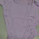 Women's Square Neck Mesh Long Sleeve Bodysuit Shirts Ruched Body Suit Leotard Tops (Purple, M)