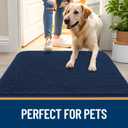 OLANLY Dog Door Mat for Muddy Paws 32x20, Absorbs Moisture and Dirt, Absorbent Non-Slip Washable Doormat, Quick Dry Chenille Mud Mat for Dogs, Entry Indoor Entryway Carpet for Inside Floor, Dark Blue