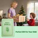 Bible Pillow Book Plush That Opens, Cozy Faith Bible Plushies, for Kids Adults Christian Gifts, Decoration for Bedrooms, Living Rooms (Green)