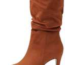 Mid Calf Boots for Women Over The Knee Boots Thigh High Pointed Toe Slouchy Stiletto High Heel Long Sexy Dress Fall Shoes (5.5, Brown)