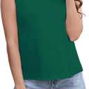 Silk Satin Tank Tops for Women Camisole Crew Neck Sleeveless Cami Summer 2025 (Green, L)