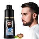 Mens Beard Dye For Gray Coverage, Beard Dye Black for Men, Simpler Root Touch Up & Facial Hair Color Shampoo, Beard Dye Shampoo, Colors in 10 Minutes, Long Lasting Beard Tint 200ml